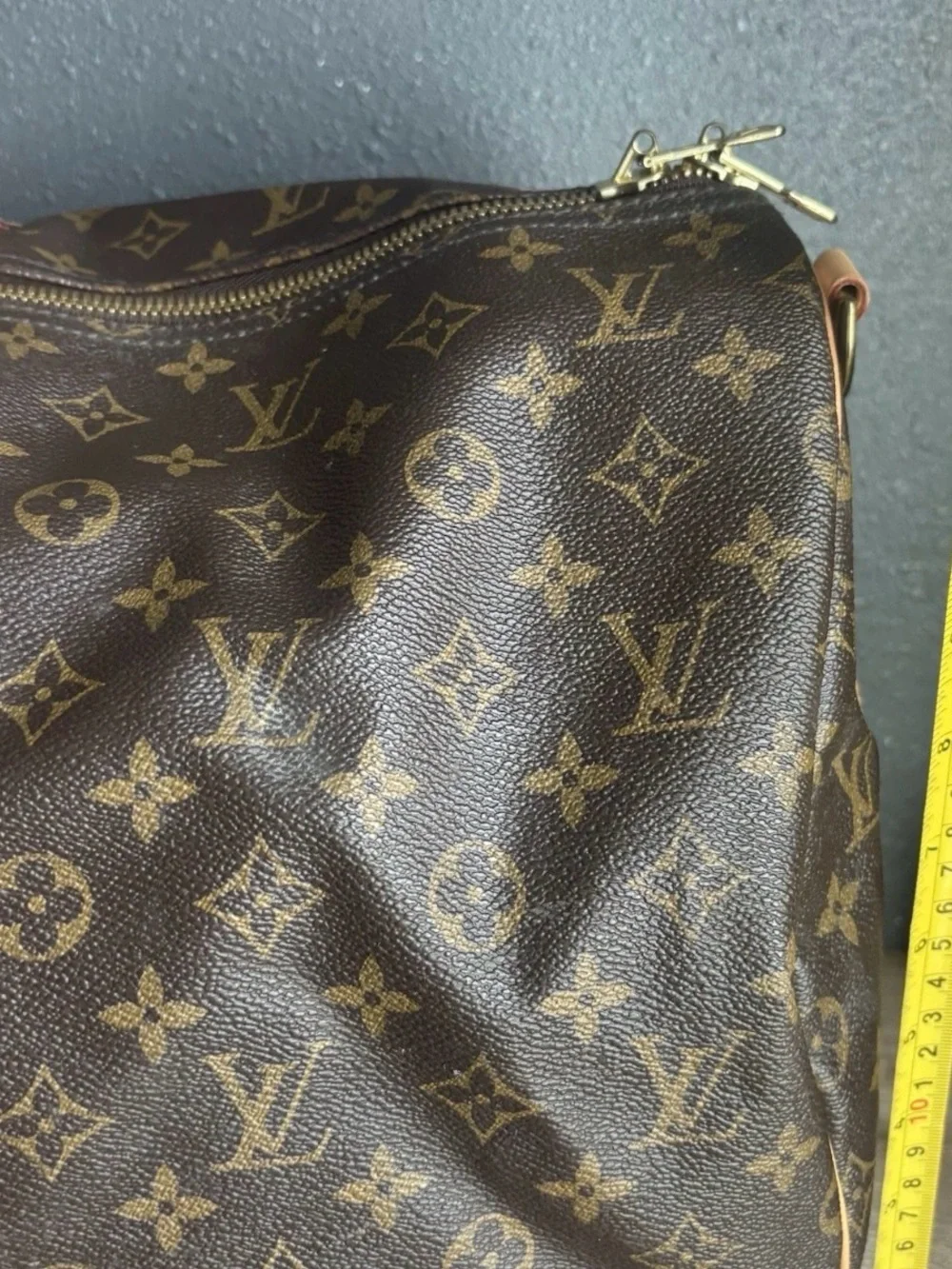 Auth LOUIS VUITTON Keepall Bandouliere 55 Monogram Canvas Duffel Bag PVD Initial